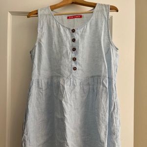 🚫NOT AVAILABLE DON’T PURCHASE 🚫Pyne & Smith Powder Blue Sleeveless Linen Dress